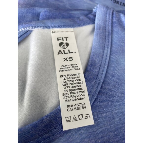 Fit 4 All by Carrie Wightman Tye Dye Teardrop Back Pullover Size XS Twilight NEW - Picture 4 of 6